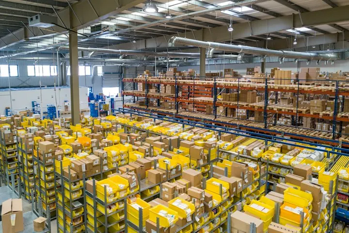 Warehouse shelves for ecommerce order fulfilment